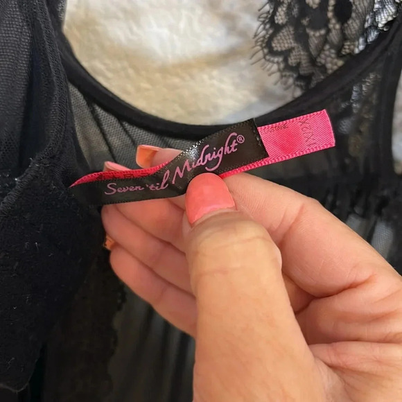 Sexy 2 Piece Babydoll Set / Lace & Mesh Open Cups Off The Shoulder Detail 1X/2X - Picture 7 of 10